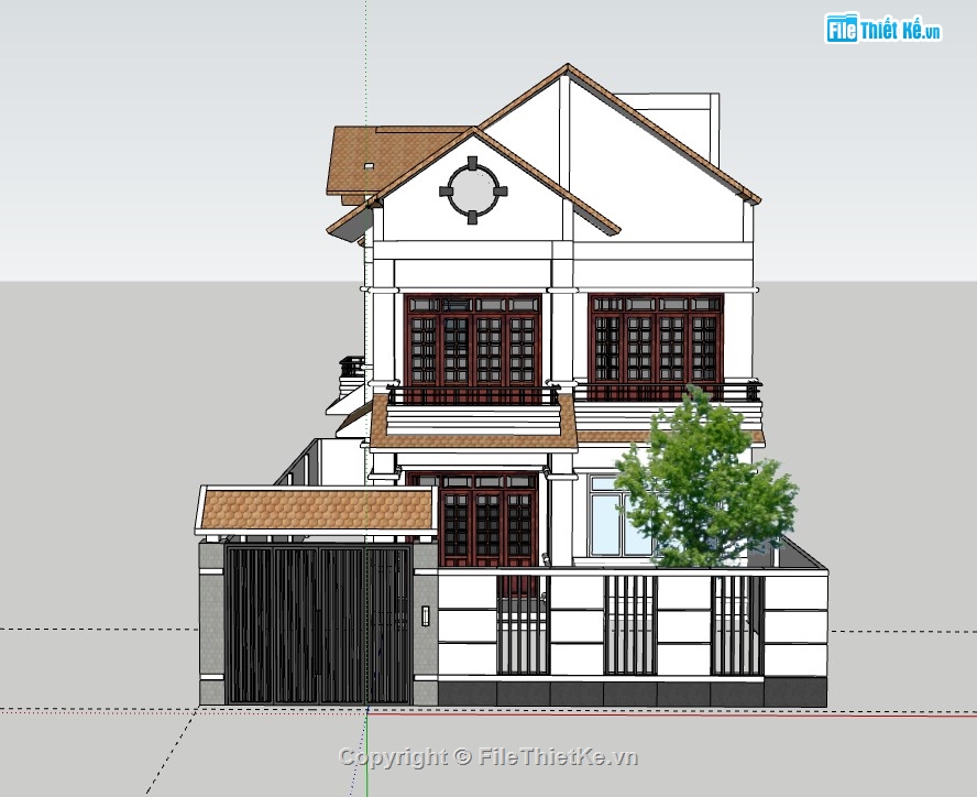 nhà phố 2 tầng,su nhà phố,sketchup nhà phố,su nhà phố 2 tầng