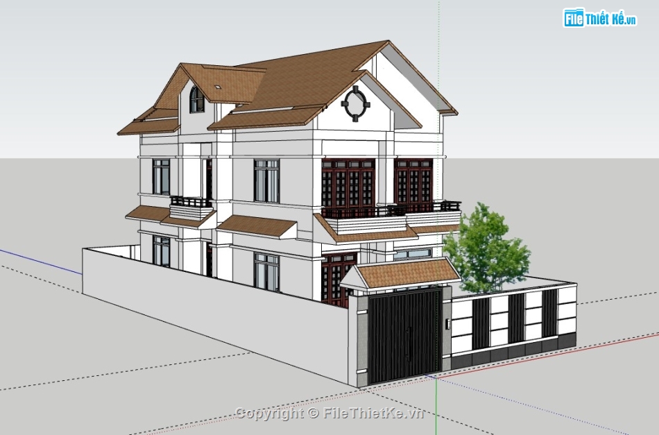 nhà phố 2 tầng,su nhà phố,sketchup nhà phố,su nhà phố 2 tầng