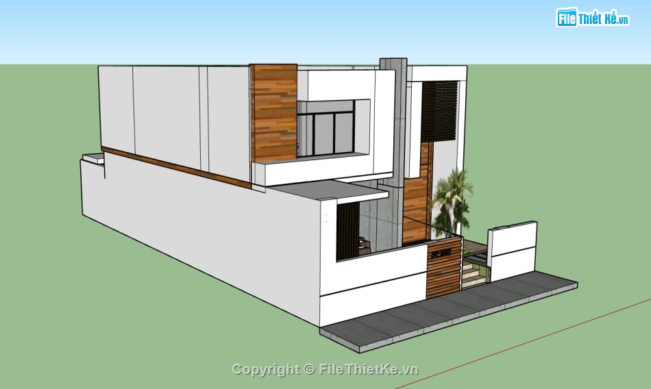 nhà phố 2 tầng,su nhà phố,sketchup nhà phố 2 tầng,su nhà phố 2 tầng