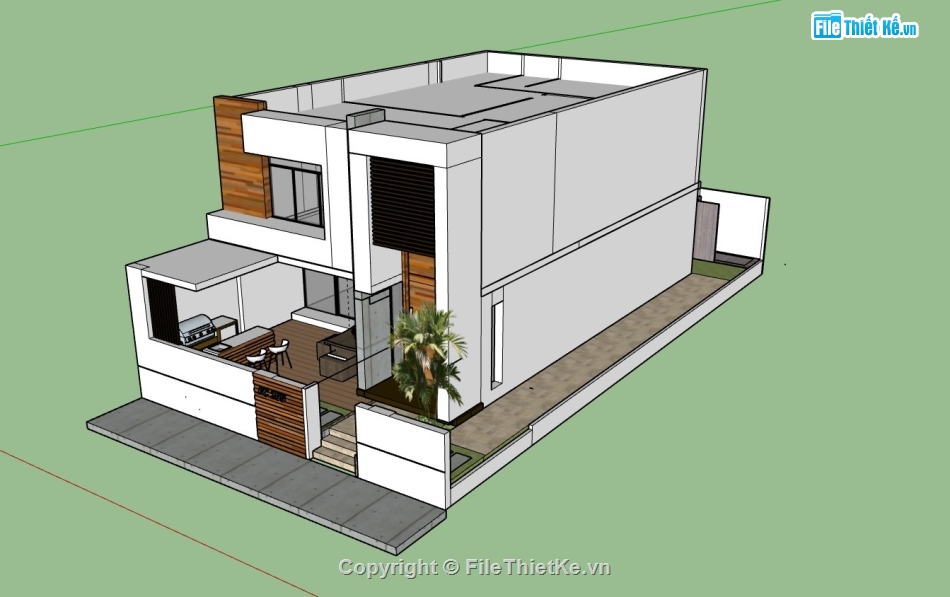 nhà phố 2 tầng,su nhà phố,sketchup nhà phố 2 tầng,su nhà phố 2 tầng