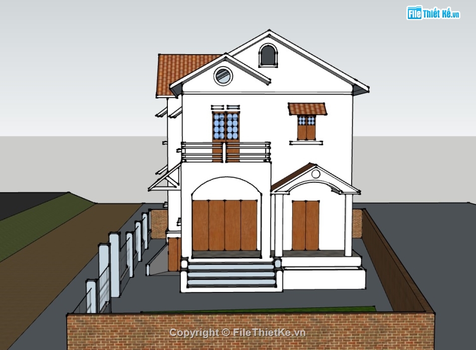 nhà phố 2 tầng,su nhà phố,sketchup nhà phố 2 tầng,su nhà phố 2 tầng