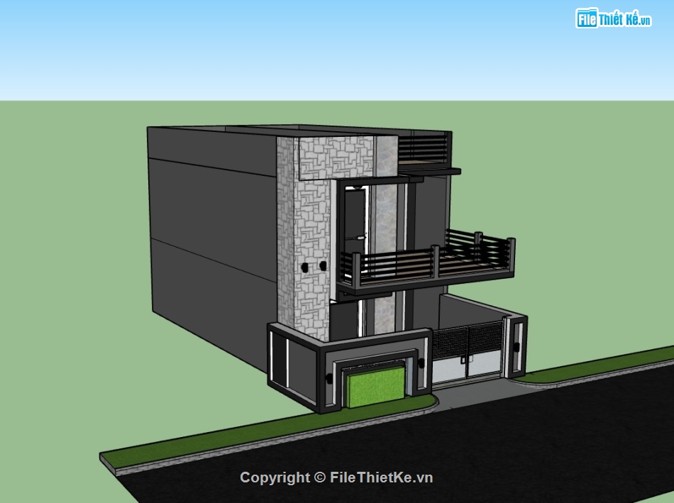 su nhà phố,sketchup nhà phố,su nhà phố 2 tầng,sketchup nhà phố 2 tầng