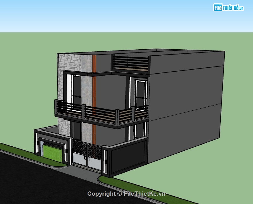 su nhà phố,sketchup nhà phố,su nhà phố 2 tầng,sketchup nhà phố 2 tầng