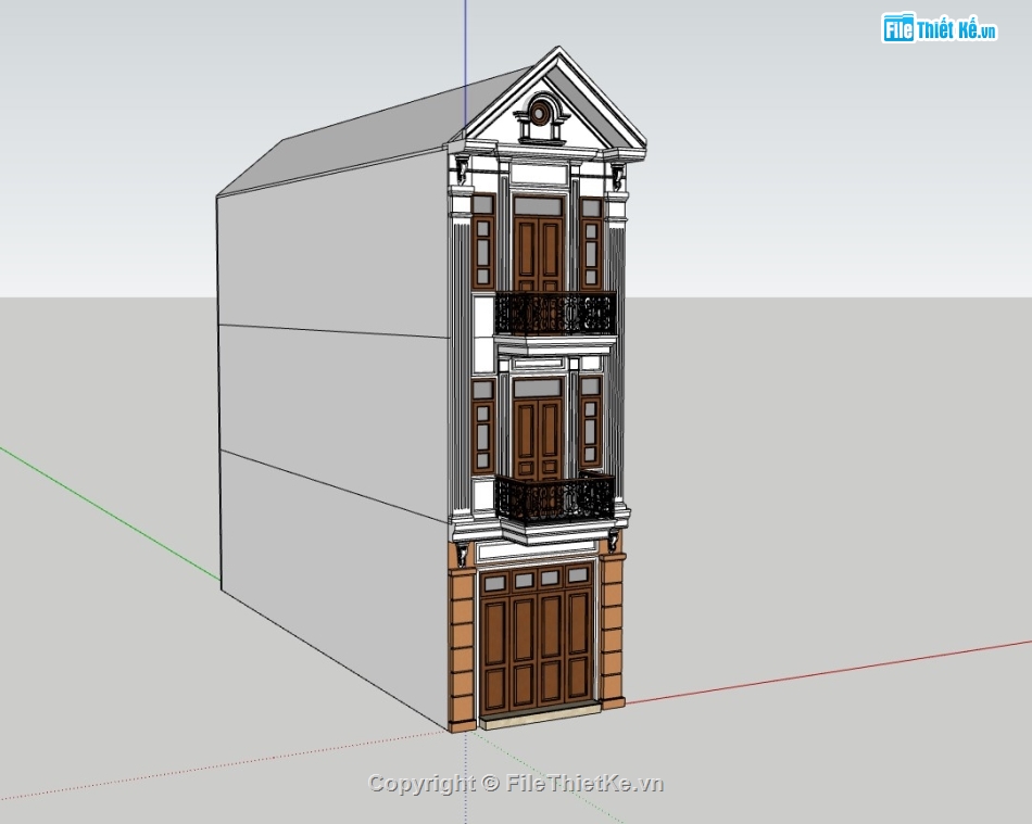 nhà phố 3 tầng,nhà 3 tầng,su nhà phố,sketchup nhà phố 3 tầng,su nhà phố 3 tầng