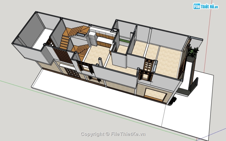 nhà phố 3 tầng,nhà 3 tầng,su nhà phố,sketchup nhà phố 3 tầng,su nhà phố 3 tầng