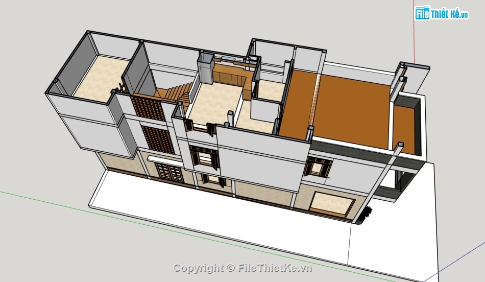 nhà phố 3 tầng,nhà 3 tầng,su nhà phố,sketchup nhà phố 3 tầng,su nhà phố 3 tầng