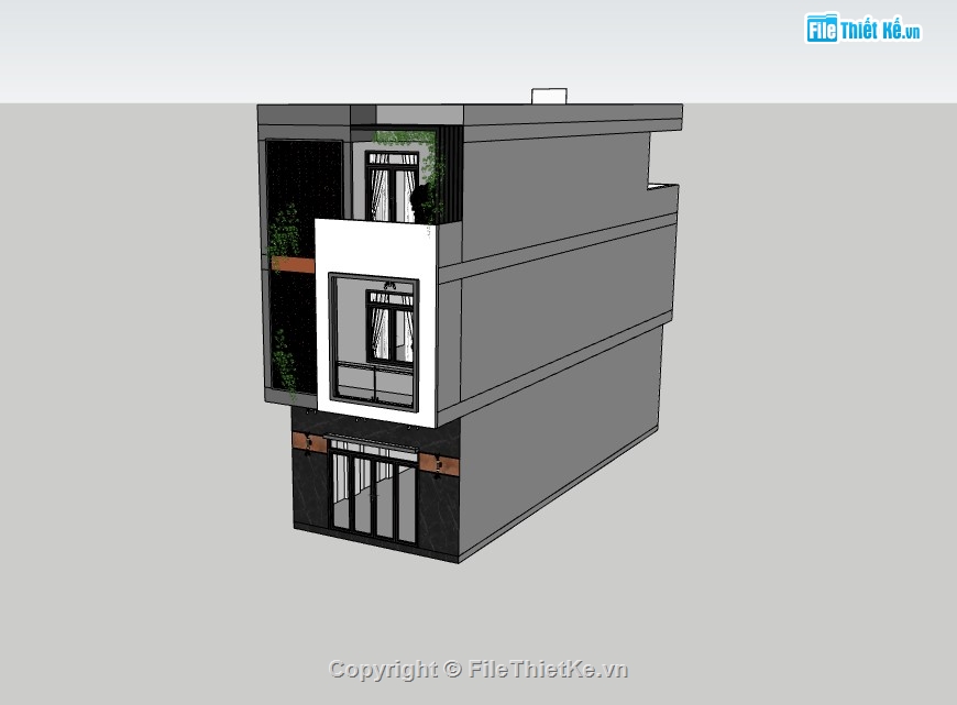 nhà phố 3 tầng,sketchup nhà phố,su nhà phố,sketchup nhà phố 3 tầng