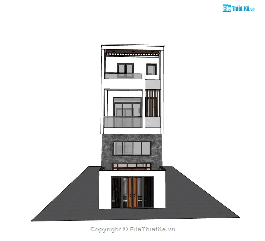 nhà phố 3 tầng,nhà 3 tầng,su nhà phố,su nhà phố 3 tầng,sketchup nhà phố