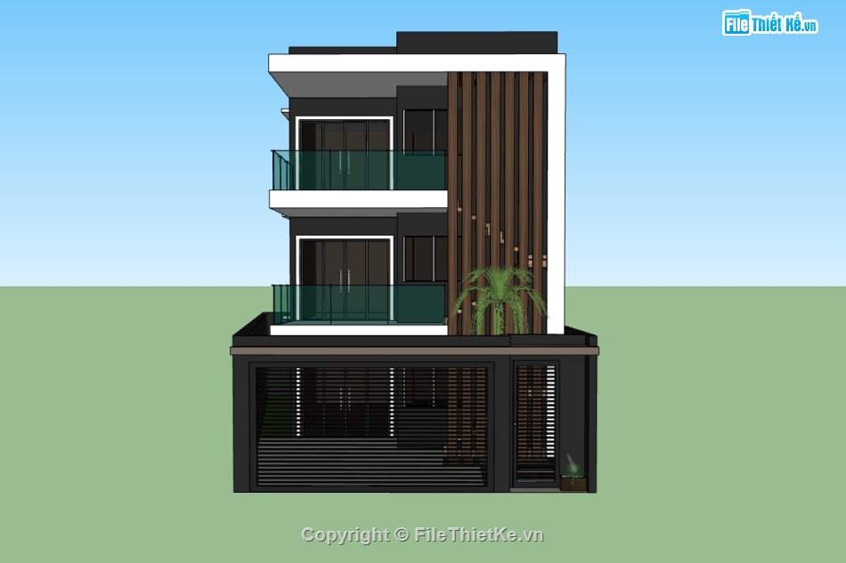 su nhà phố,sketchup nhà phố,su nhà phố 3 tầng,sketchup nhà phố 3 tầng