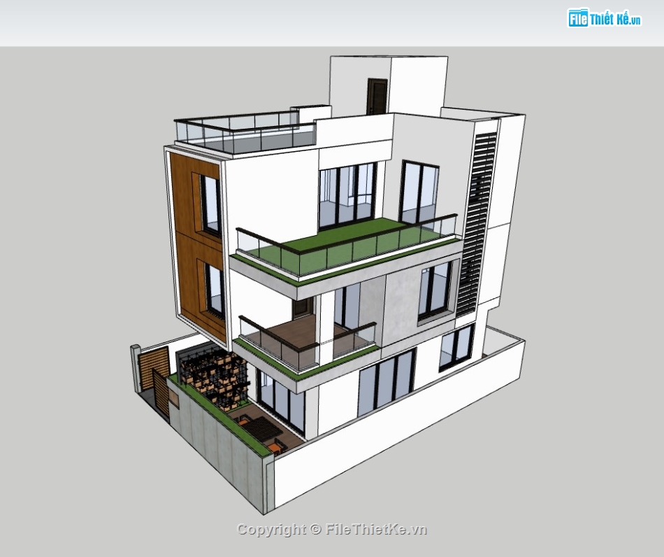 Nhà phố 3 tầng,sketchup nhà phố 3 tầng,su nhà phố,sketchup nhà phố,su nhà phố 3 tầng