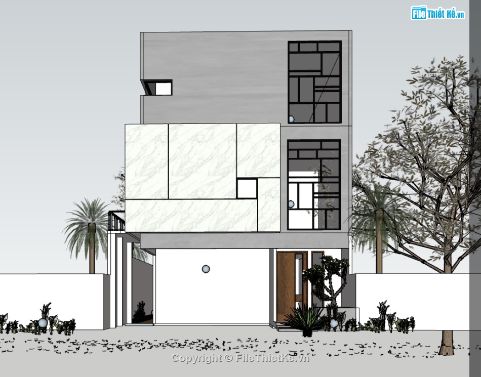 nhà phố 3 tầng,su nhà phố,sketchup nhà phố,sketchup nhà phố 3 tầng