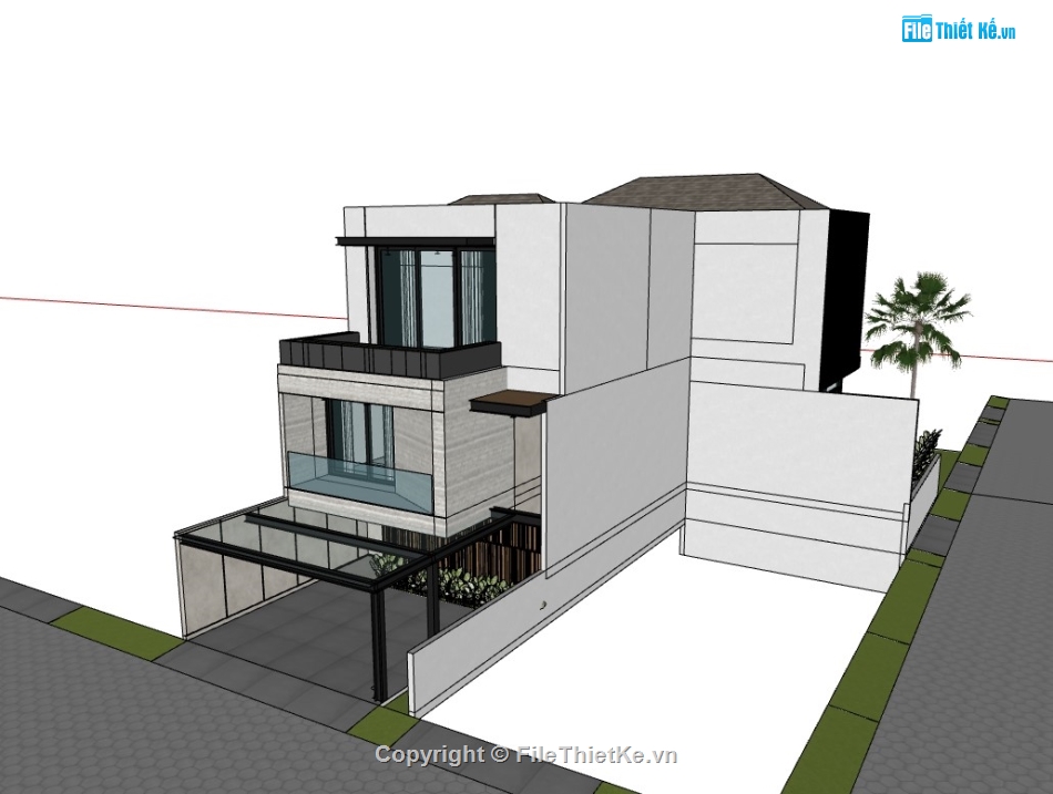 nhà phố 3 tầng,su nhà phố,sketchup nhà phố,su nhà phố 3 tầng