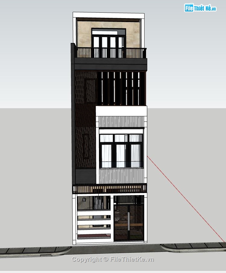 nhà phố 4 tầng,phối cảnh nhà phố 4 tầng,model su nhà phố 4 tầng,thiết kế nhà phố 4 tầng