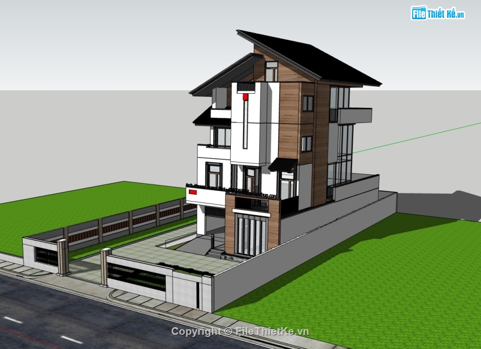 nhà 4 tầng,su nhà phố,sketchup nhà phố,su nhà phố 4 tầng,sketchup nhà phố 4 tầng