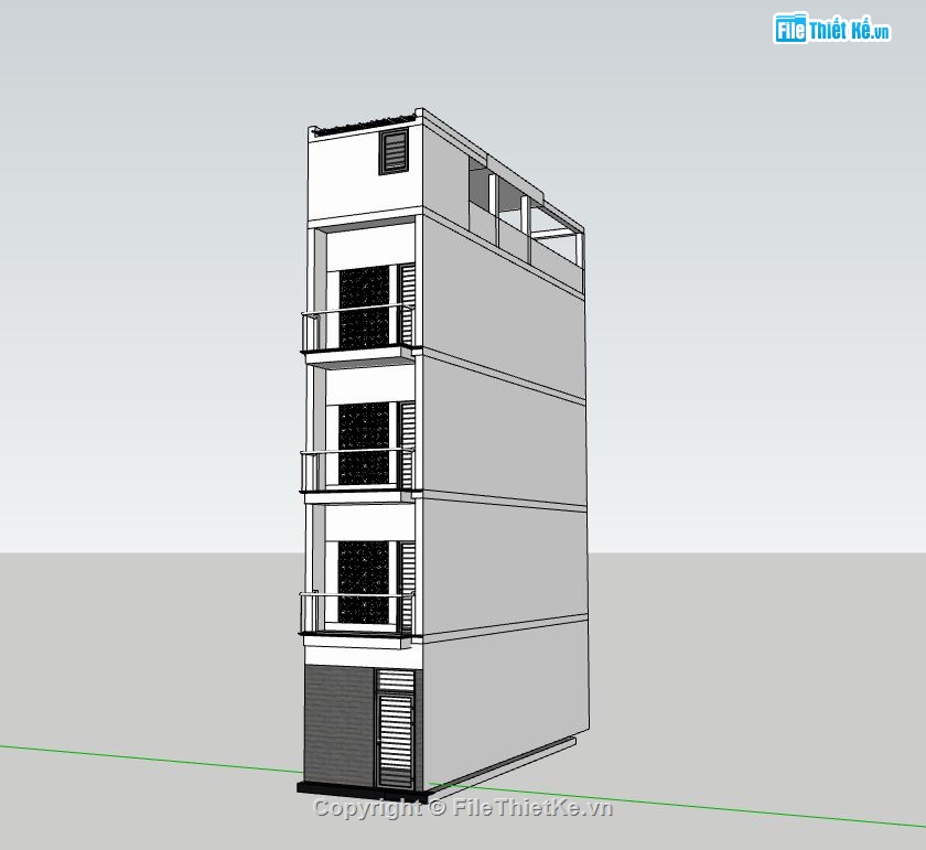 nhà phố 5 tầng,file su nhà phố 5 tầng,kiến trúc nhà phố 5 tầng,phối cảnh nhà phố 3 tầng