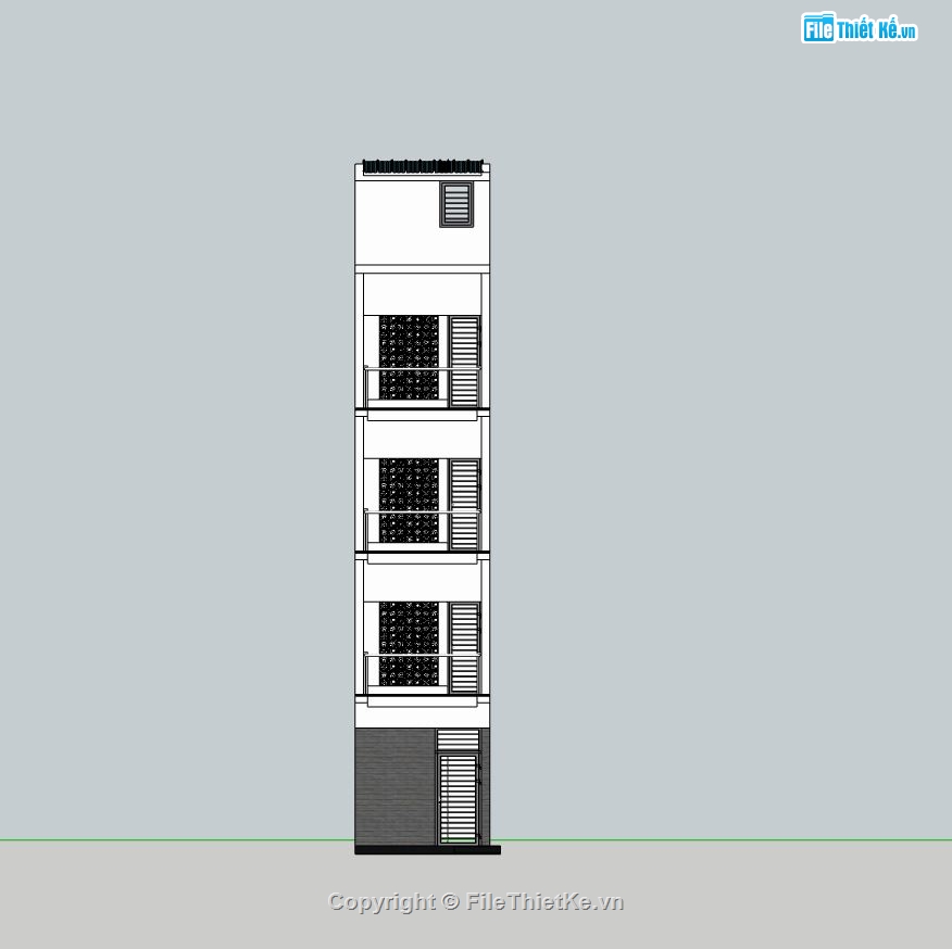 nhà phố 5 tầng,file su nhà phố 5 tầng,kiến trúc nhà phố 5 tầng,phối cảnh nhà phố 3 tầng