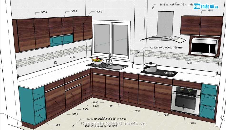 phòng bếp,su phòng bếp,sketchup phòng bếp