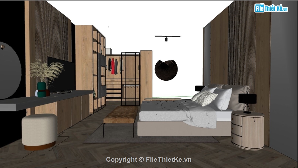 File thiết kế nội thất phòng ngủ,model su nội thất phòng ngủ,file sketchup nội thất phòng ngủ