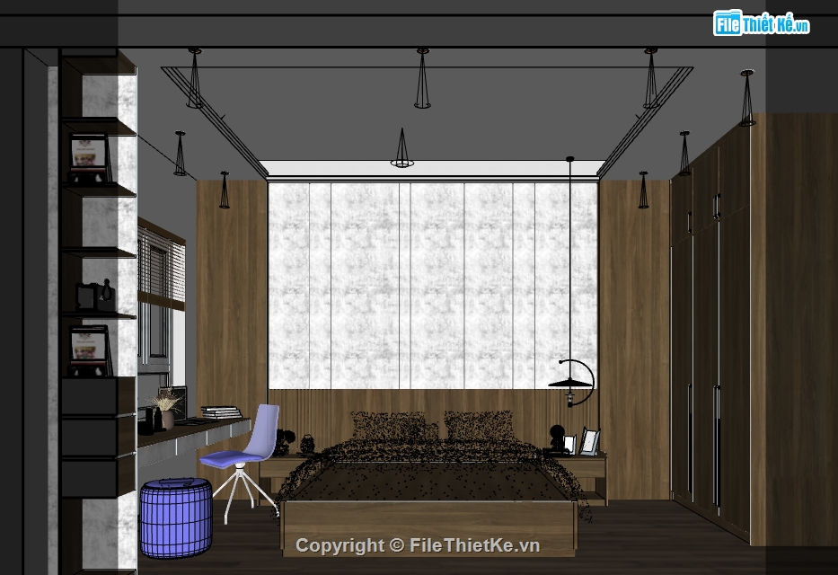 file sketchup phòng ngủ,sketchup nội thất,nội thất phòng ngủ,File sketchup nội thất,thiết kế nội thất phòng ngủ,Mẫu nội thất phòng ngủ