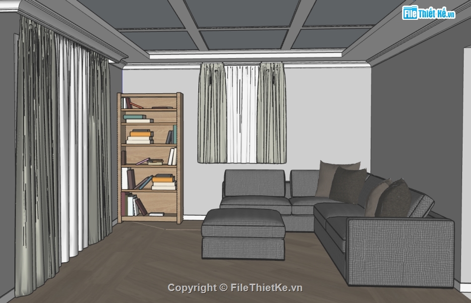 phòng khách đẹp,sketchup phòng khách,File sketchup phòng khách đẹp