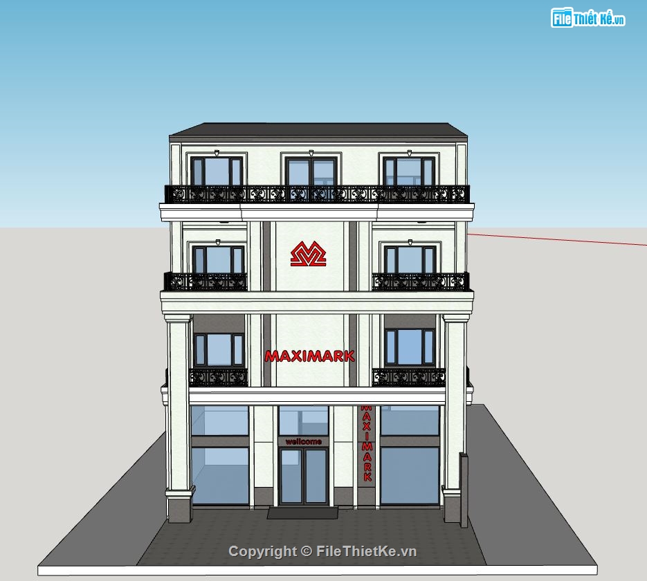 sketchup phòng khám,file 3d phòng khám nha khoa,mẫu phòng khám hiện đại