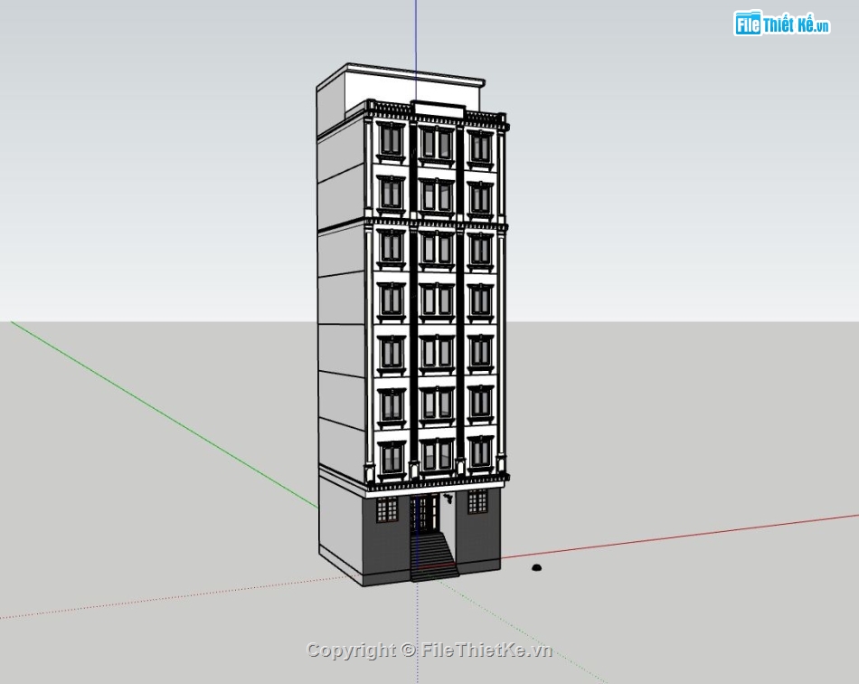 thiết kế nhà nghỉ,mẫu su nhà nghỉ dưỡng,sketchup phối cảnh nhà nghỉ dưỡng,kiến trúc nhà nghỉ 9 tầng