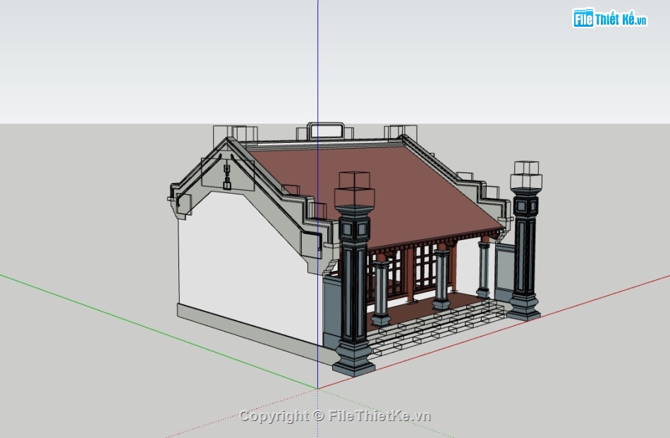 thiết kế nhà thờ,thiết kế nhà thờ sketchup,sketchup nhà thờ,thiết kế mẫu nhà thờ