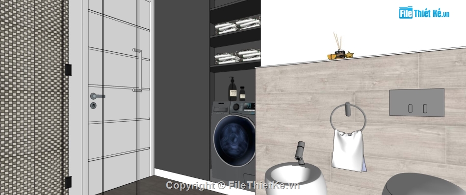 thiết kế nội thất sketchup,nội thất phòng tắm sketchup,model su nội thất phòng tắm,model phòng tắm su