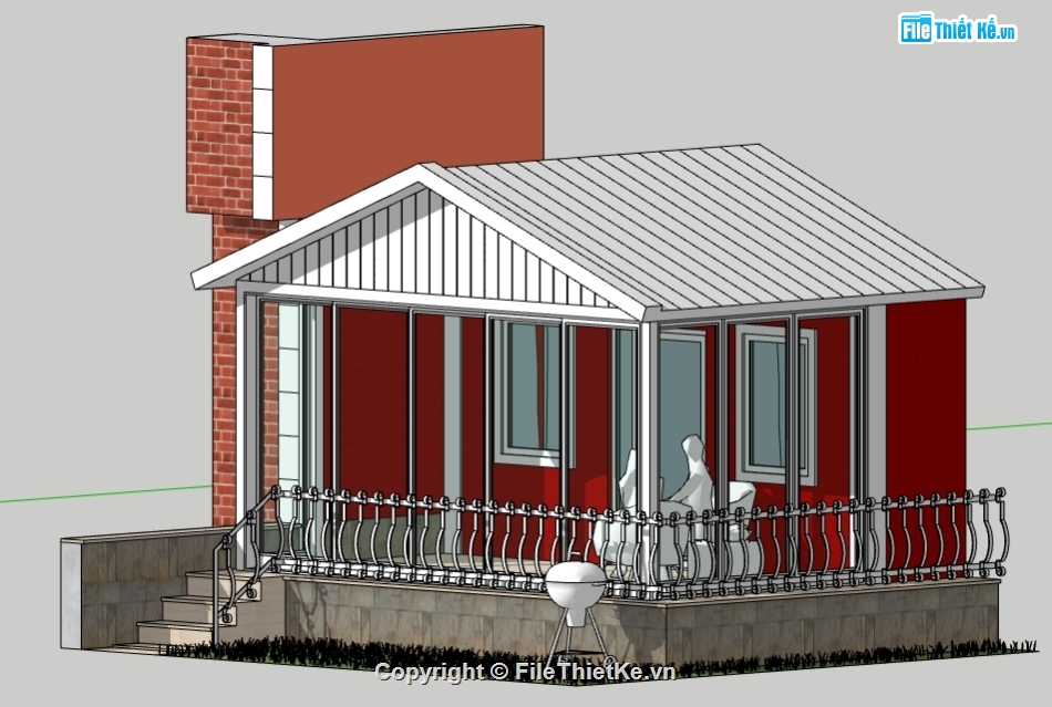 sketchup trạm dừng chân,trạm dừng chân,trạm dừng nghỉ,Mẫu sketchup trạm nghỉ chân