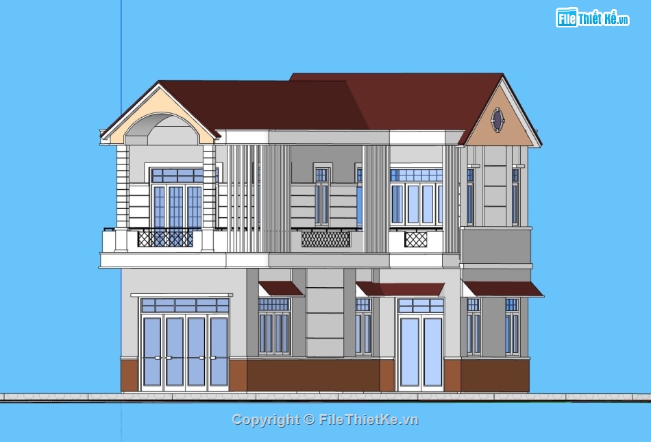 biệt thự 2 tầng,model su biệt thự 2 tầng,phối cảnh biệt thự 2 tầng