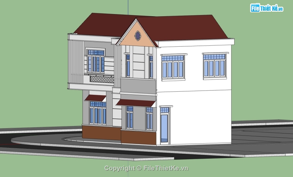 biệt thự 2 tầng,model su biệt thự 2 tầng,phối cảnh biệt thự 2 tầng