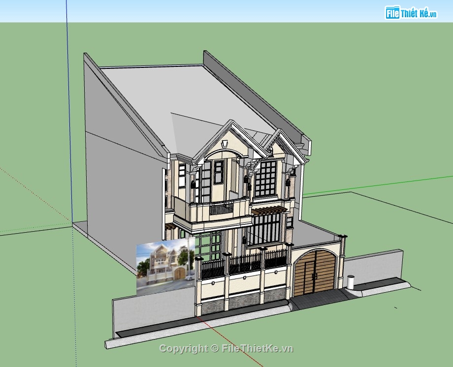 biệt thự 2 tầng,su biệt thự 2 tầng,sketchup biệt thự 2 tầng,su biệt thự,sketchup biệt thự