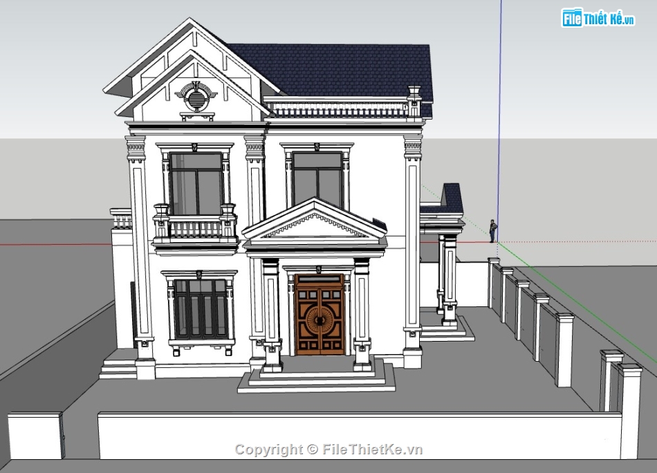 biệt thự 2 tầng,biệt thự 2 tầng mái nhật,sketchup biệt thự,su biệt thự,sketchup biệt thự 2 tầng