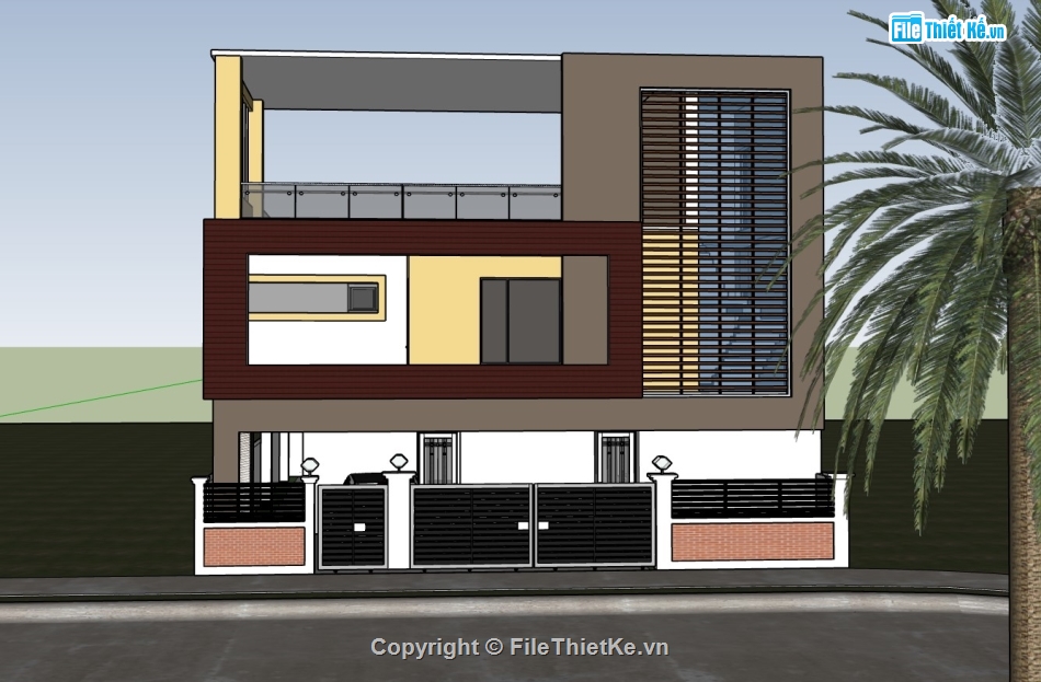 biệt thự 3 tầng,su biệt thự,sketchup biệt thự,su biệt thự 3 tầng,sketchup biệt thự 3 tầng