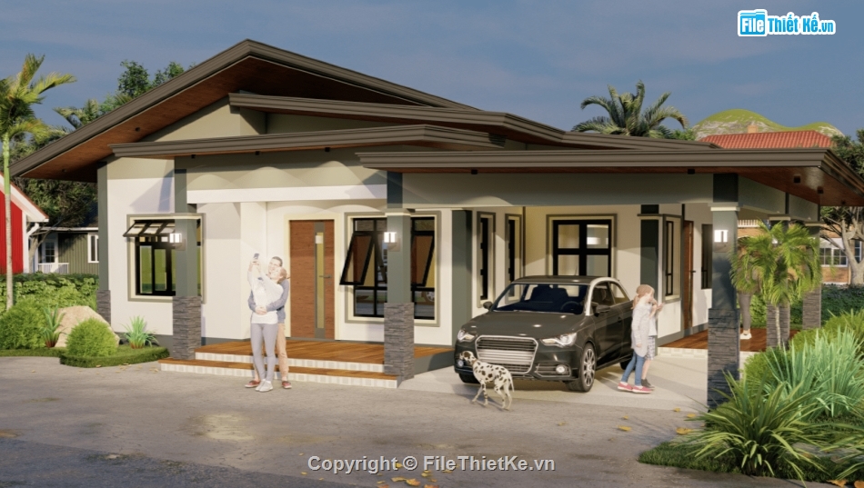 su nhà 1 tầng,sketchup nhà 1 tầng,nhà 1 tầng