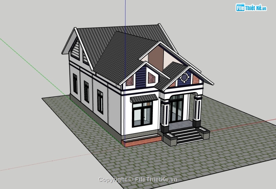 nhà cấp 4,su nahf cấp 4,sketchup nhà cấp 4