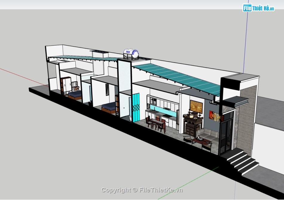 nhà cấp 4,su nhà cấp 4,sketchup nhà cấp 4,nhà cấp 4 su