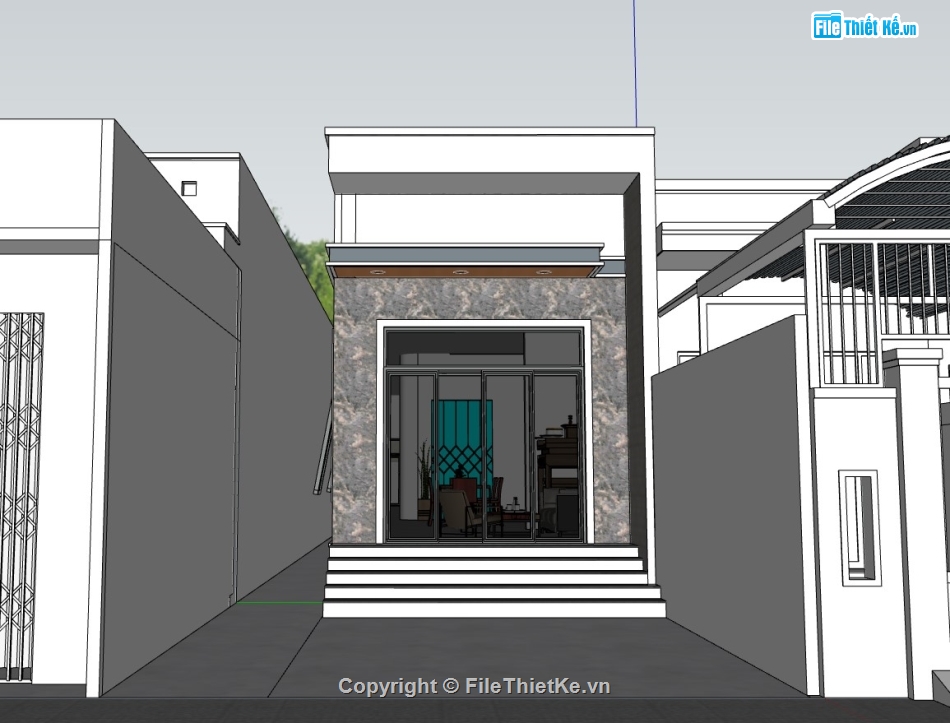 nhà cấp 4,su nhà cấp 4,sketchup nhà cấp 4,nhà cấp 4 su