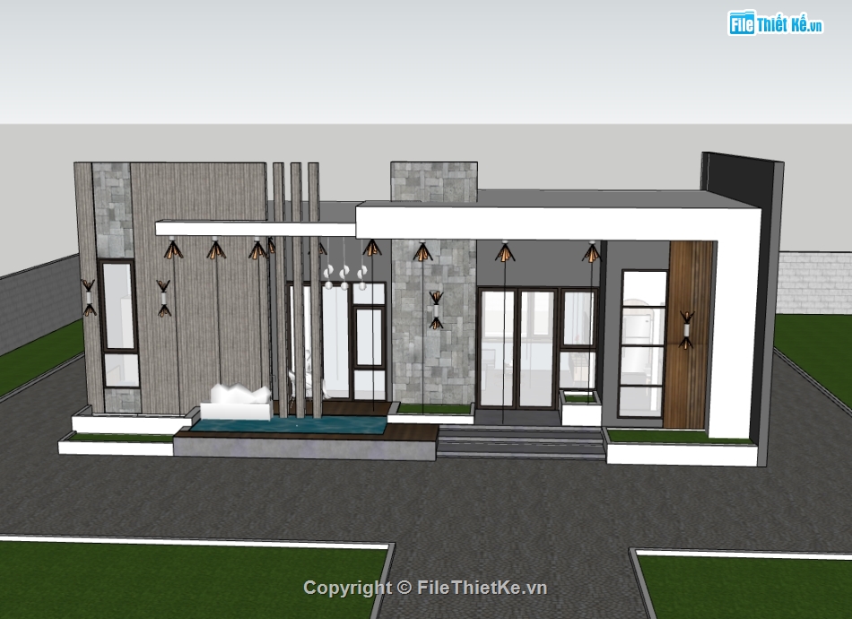 nhà cấp 4,su nhà cấp 4,nhà cấp 4 sketchup