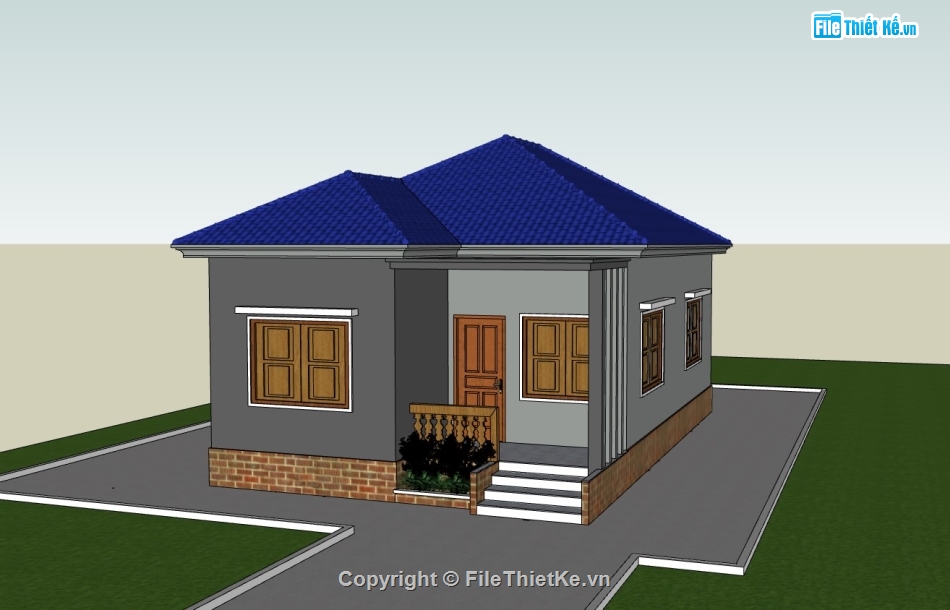 nhà cấp 4,su nhà cấp 4,sketchup nhà cấp 4