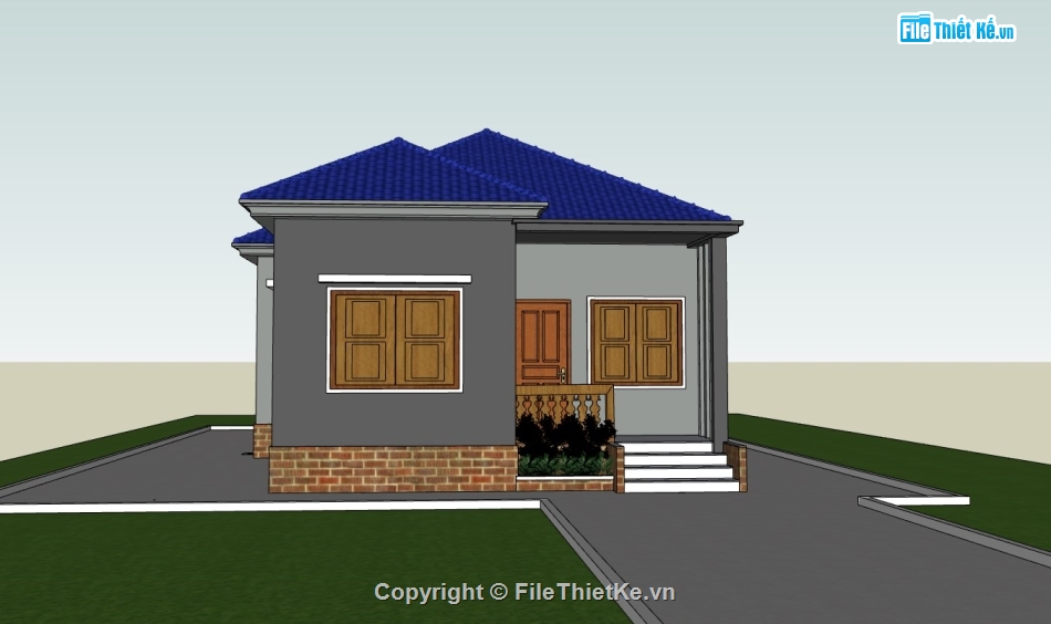 nhà cấp 4,su nhà cấp 4,sketchup nhà cấp 4