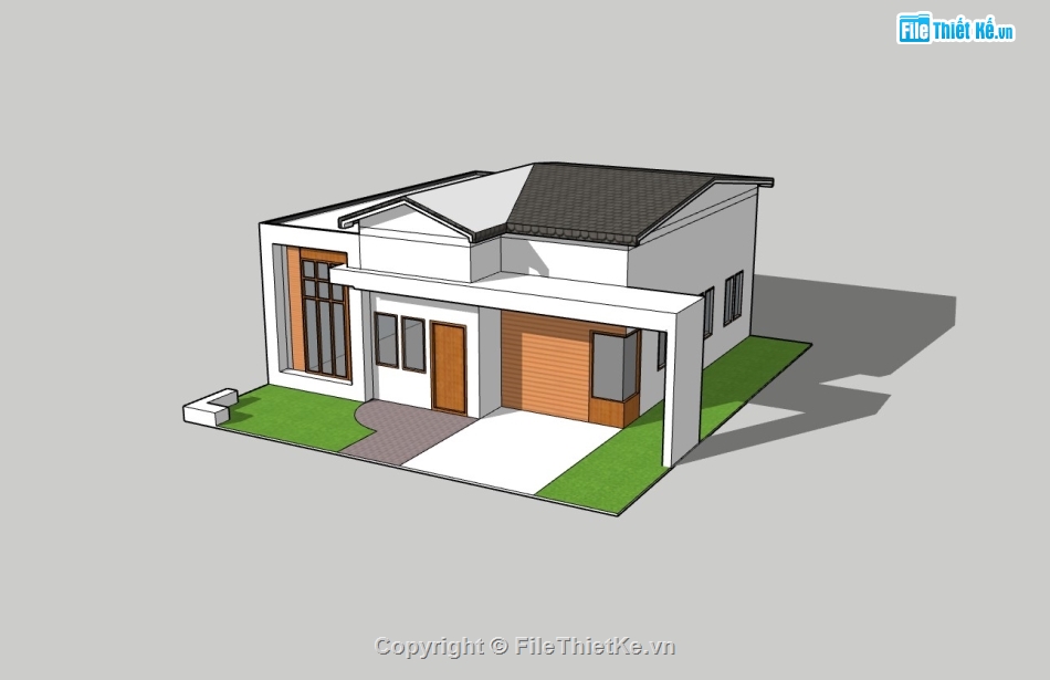 nhà cấp 4,su nhà cấp 4,sketchup nhà cấp 4