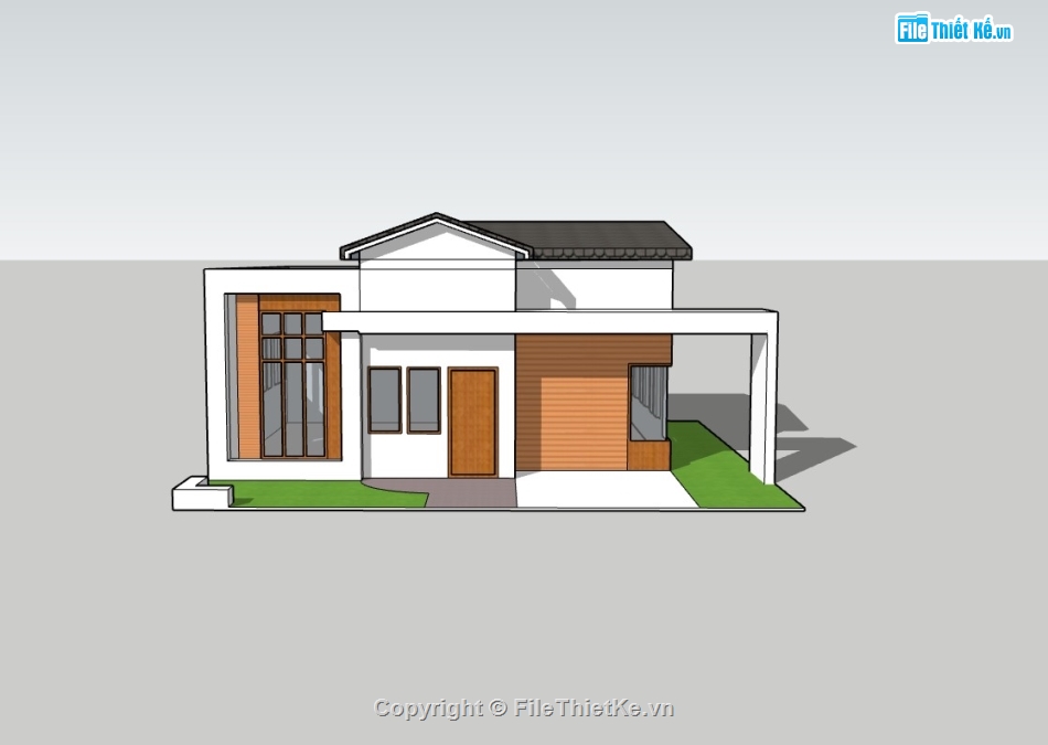 nhà cấp 4,su nhà cấp 4,sketchup nhà cấp 4