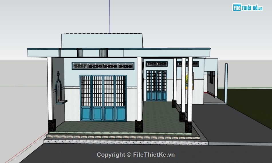 nhà cấp 4,su nhà cấp 4,sketchup nhà cấp 4