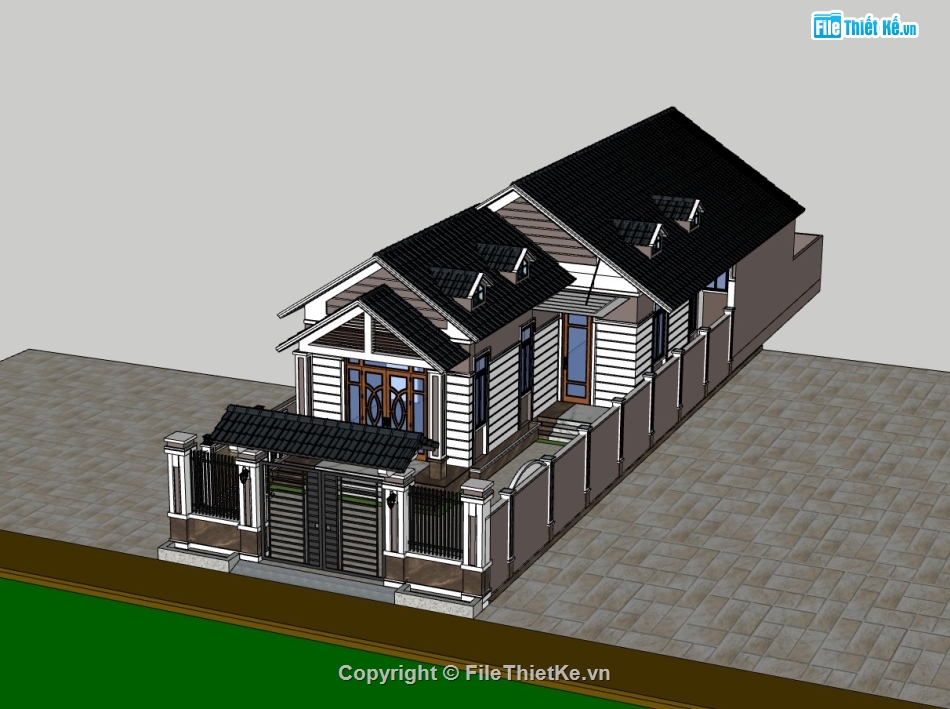 nhà cấp 4,su nhà cấp 4,sketchup nhà cấp 4