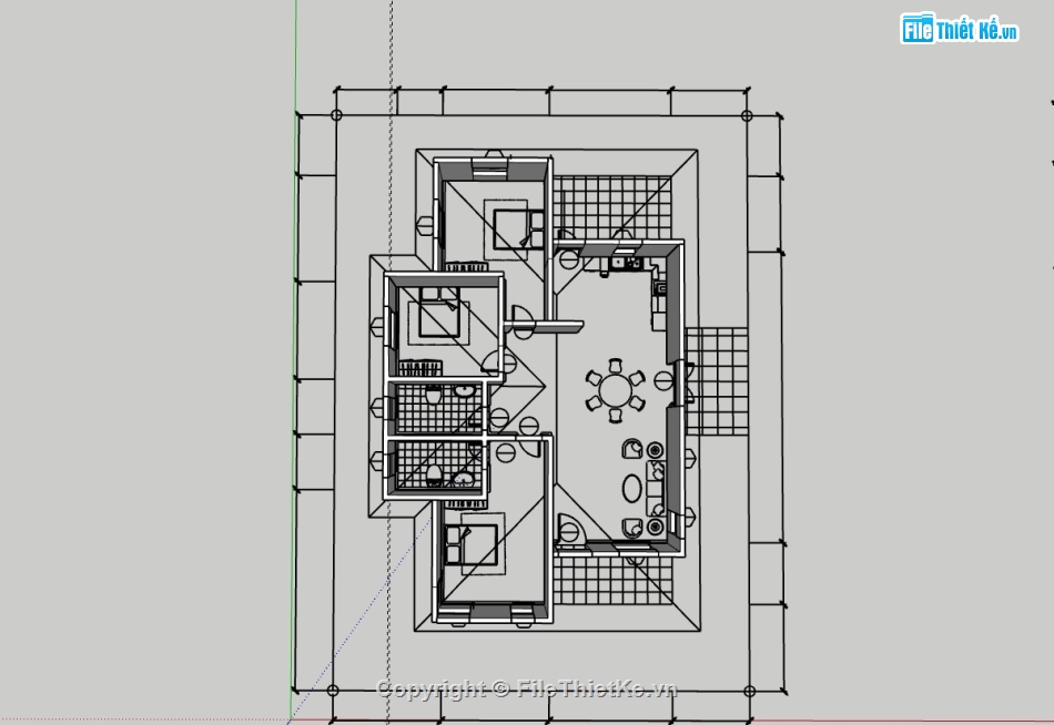 nhà cấp 4,su nhà cấp 4,sketchup nhà cấp 4