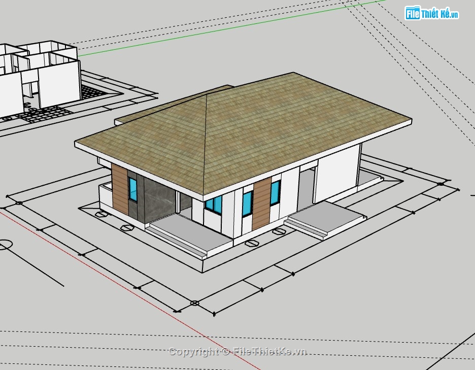 nhà cấp 4,su nhà cấp 4,sketchup nhà cấp 4