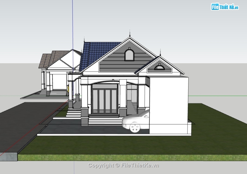 nhà cấp 4,nhà cấp 4 mái thái,su nhà cấp 4,sketchup nhà cấp 4