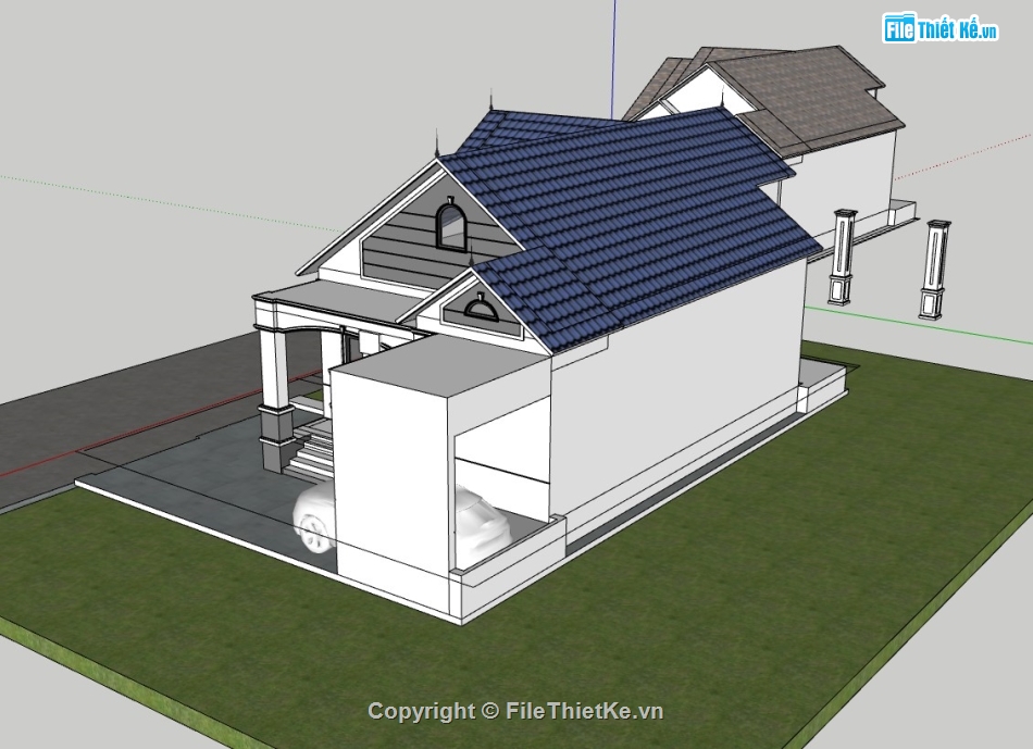 nhà cấp 4,nhà cấp 4 mái thái,su nhà cấp 4,sketchup nhà cấp 4