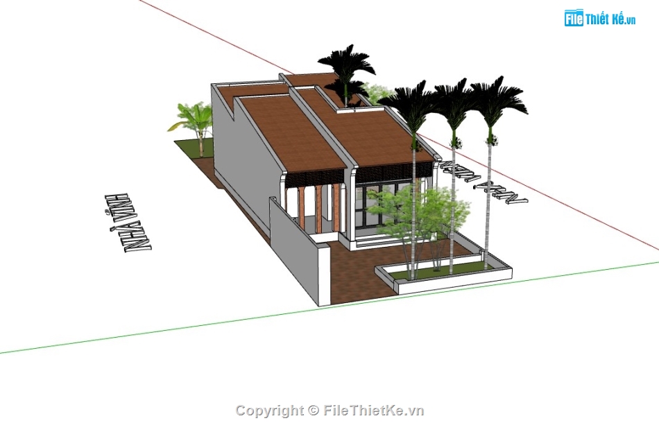 nhà cấp 4 mới nhất,nhà cấp 4,su nhà cấp 4,sketchup nhà cấp 4